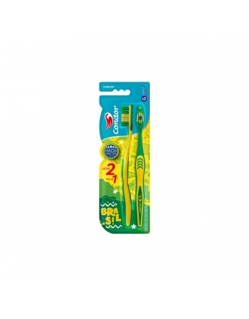 8097-0 ESCOVA DENTAL L2P1 COMFORT VERDE/AMARELO 3X6X1