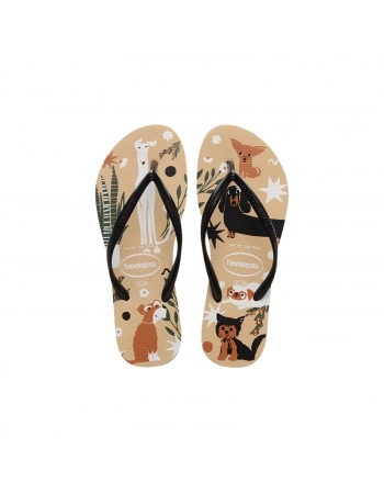 HAVAIANAS SLIM PETS DOURADO/PRETO 0571 35/36