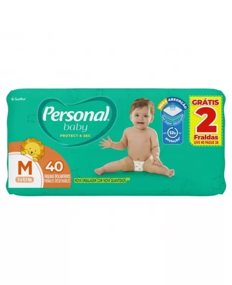 FRALDA PERSONAL BABY PROTECT&SEC MEDIA 9XL40P38PADS