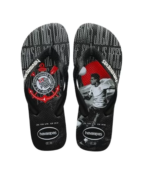 HAVAIANAS CORINTHIANS PRETO 33/34