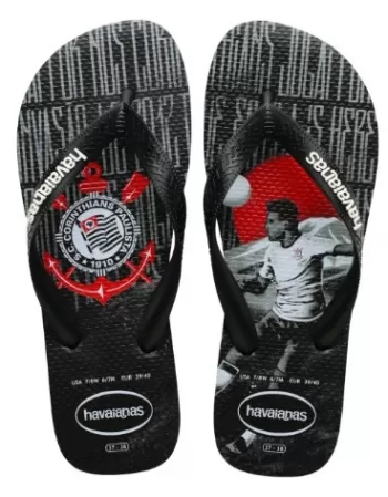 HAVAIANAS CORINTHIANS PRETO 35/36