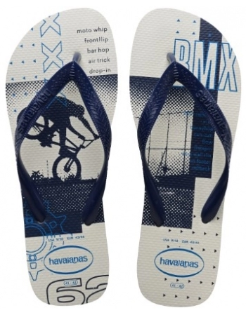 HAVAIANAS TOP ATHLETIC BRANCO/MARINHO 0052 39/40