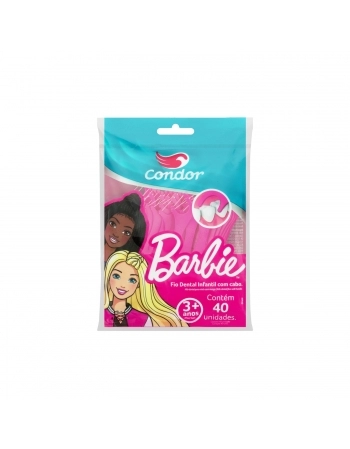 3447 FLOSS PICKS BARBIE 12X1X40 - FIO DENTAL COM CABO PLASTICO