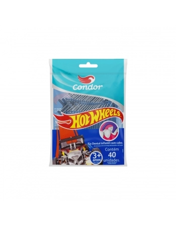 3447 FLOSS PICKS HOTWHEELS 12X1X40 - FIO DENTAL COM CABO PLASTICO