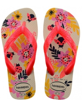 HAVAIANAS KIDS FLORES BEGE PALHA 0121 25/26