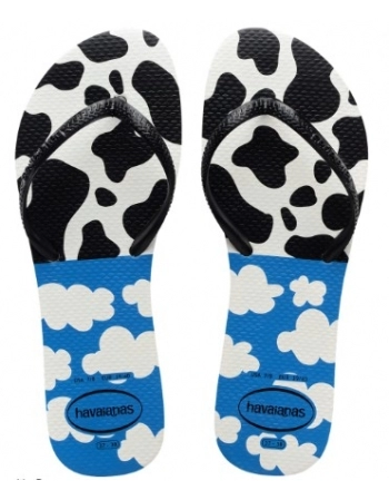 HAVAIANAS FLAT MIX BRANCO/PRETO/AZUL 0035 35/36